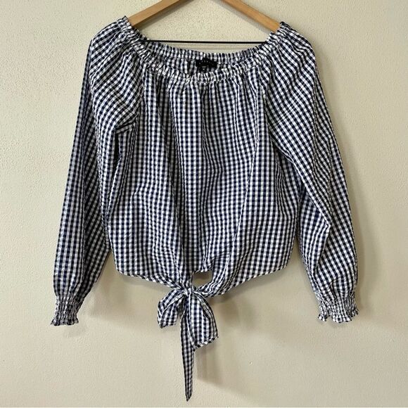 Sanctuary Claire Cotton Tie-Hem Gingham Top - Size: Medium - Picture 2 of 9